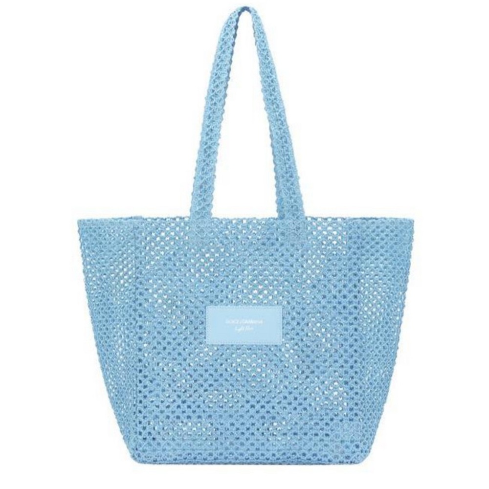 Dolce & Gabbana Sky Blue Woven Tote